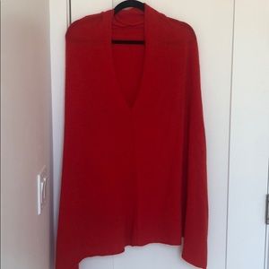 Cashmere cherry red poncho